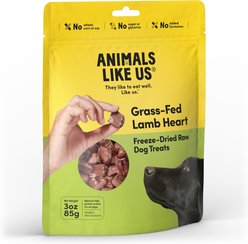 Animals Like Us Grass-Fed Lamb Heart Grain-Free Freeze-Dried Raw Dog Treats, 3-oz pouch