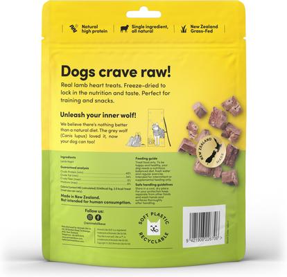 Show full view: Animals Like Us Grass-Fed Lamb Heart Grain-Free Freeze-Dried Raw Dog Treats, 3-oz pouch slide 3 of 11