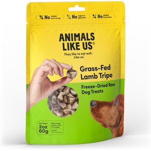 Animals Like Us Grass-Fed Lamb Tripe Grain-Free Freeze-Dried Raw Dog Treats, 2-oz pouch
