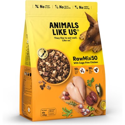 Animals Like Us Animals Like Us RawMix50 with Cage-Free Chicken Grain-Free Freeze-Dried Dog Food, 4-lb bag