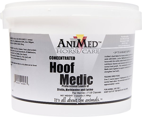 Show full view: AniMed Hoof Medic Powder Horse Supplement, 4-lb tub slide 1 of 7