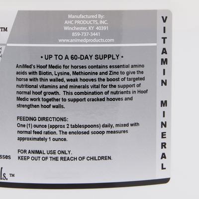 Show full view: AniMed Hoof Medic Powder Horse Supplement, 4-lb tub slide 2 of 7
