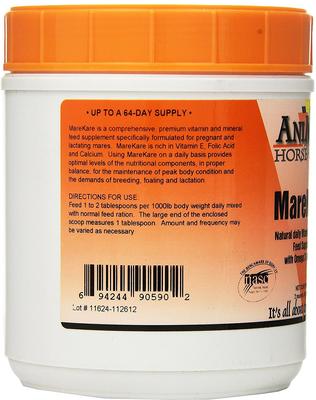 Show full view: AniMed MareKare Vitamins & Minerals Pregnant & Nursing Powder Horse Supplement, 2-lb tub slide 3 of 6