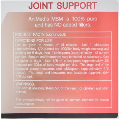 Show full view: AniMed Pure MSM Horse Supplement, 20-lb tub slide 3 of 5