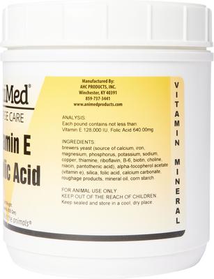 Show full view: AniMed Vitamin E + Folic Acid Horse Supplement, 2-lb tub slide 2 of 5