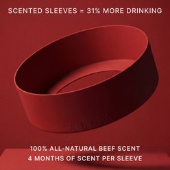 Anivida Non-Skid Stainless Steel Dog Bowl & 2 Beef Scented Sleeve Starter Kit, Red, Medium: 42-oz slide 2 of 6