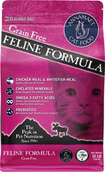 Annamaet Grain-Free Chicken & Fish Formula Dry Cat Food, 12-lb bag