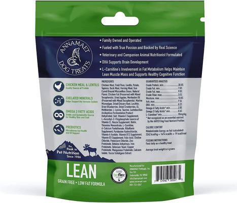 Show full view: Annamaet Grain-Free Lean Reduced Fat Formula Dog Treats, 7-oz bag slide 3 of 7