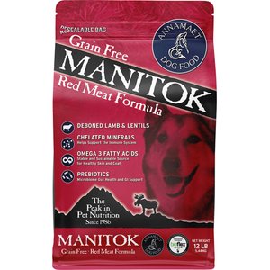 Annamaet Grain-Free Manitok Red Meat Formula Dry Dog Food, 12-lb bag