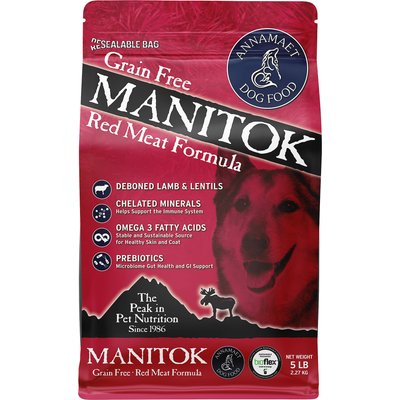 Annamaet Annamaet Grain-Free Manitok Red Meat Formula Dry Dog Food, 5-lb bag