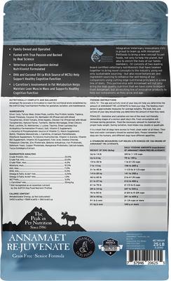 Show full view: Annamaet Grain-Free Re-juvenate Senior Formula Dry Dog Food, 25-lb bag slide 3 of 8