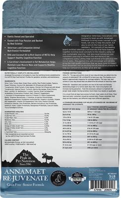 Show full view: Annamaet Grain-Free Re-juvenate Senior Formula Dry Dog Food, 5-lb bag slide 3 of 8
