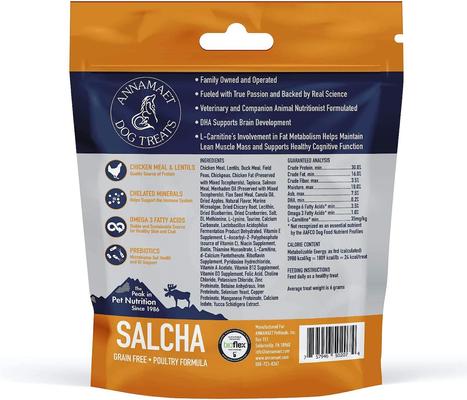 Show full view: Annamaet Grain-Free Salcha Poulet Formula Dog Treats, 7-oz bag slide 3 of 7