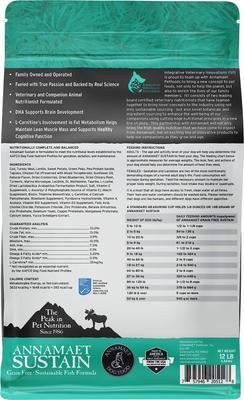 Show full view: Annamaet Grain-Free Sustain Formula Dry Dog Food, 12-lb bag slide 3 of 8