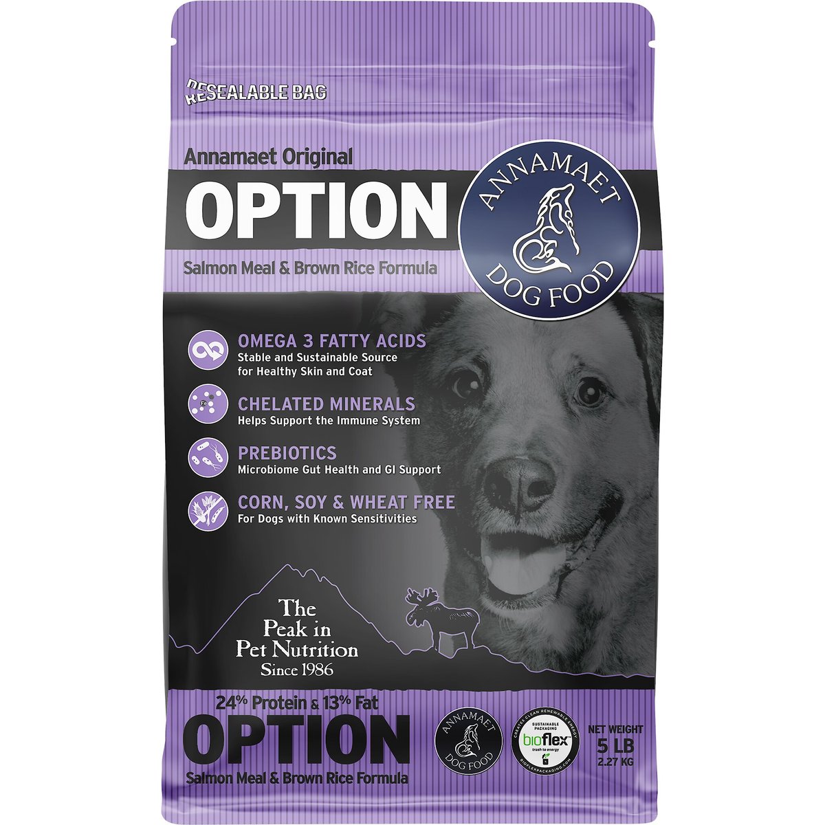 Annamaet Original Option Formula Dry Dog Food, 5-lb bag