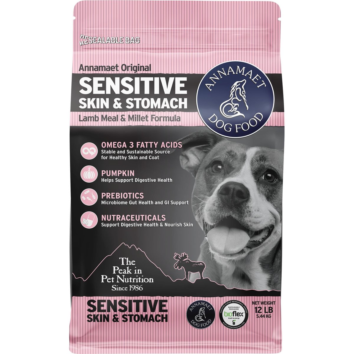 Annamaet Original Sensitive Skin & Stomach Dry Dog Food, 12-lb bag