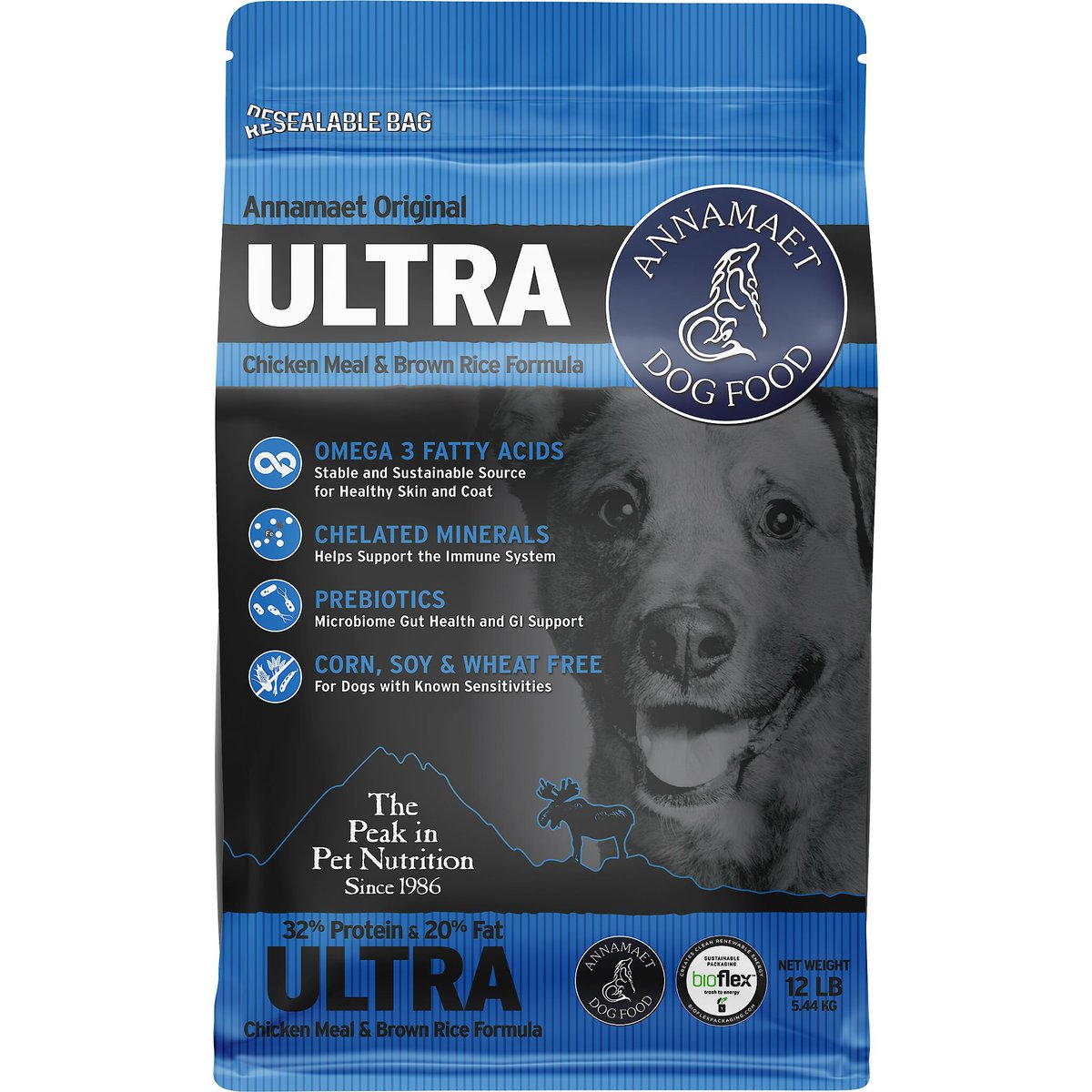 Annamaet Ultra 32% Dry Dog Food, 12-lb bag