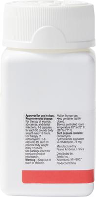 Show full view: Antirobe (Clindamycin HCI) Capsules for Dogs, 75-mg, 30 capsules slide 3 of 6