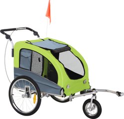 Aosom 2-In-1 Dog Bike Trailer & Stroller, Green