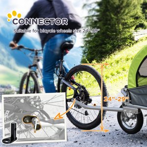 Aosom 2-In-1 Dog Bike Trailer & Stroller, Green