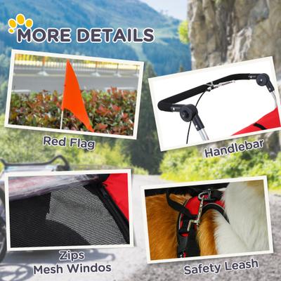 Show full view: Aosom 2-In-1 Dog Bike Trailer & Stroller, Red slide 10 of 11