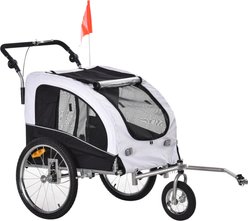 Aosom 2-In-1 Dog Bike Trailer & Stroller, White
