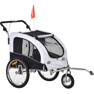 Aosom 2-In-1 Dog Bike Trailer & Stroller, White
