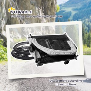 Aosom 2-In-1 Dog Bike Trailer & Stroller, White