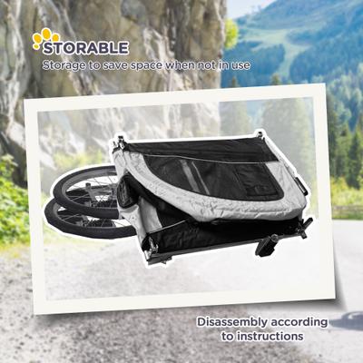 Show full view: Aosom 2-In-1 Dog Bike Trailer & Stroller, White slide 6 of 10