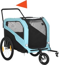 Aosom 2-in-1 Large Dog Bike Trailer & Stroller, Light Blue