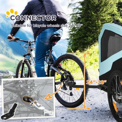 Show full view: Aosom 2-in-1 Large Dog Bike Trailer & Stroller, Light Blue slide 8 of 11