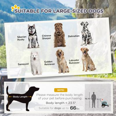 Show full view: Aosom 2-in-1 Large Dog Bike Trailer & Stroller, Light Blue slide 6 of 11