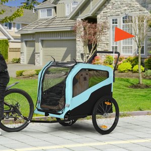 Aosom 2-in-1 Large Dog Bike Trailer & Stroller, Light Blue