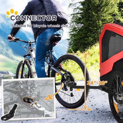 Show full view: Aosom 2-in-1 Large Dog Bike Trailer & Stroller, Red slide 8 of 11