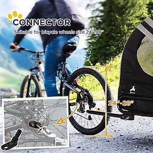 Aosom 2-in-1 Small Dog Bike Trailer & Stroller, Grey