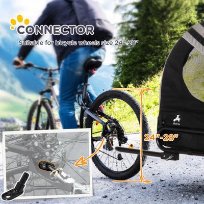 Show full view: Aosom 2-in-1 Small Dog Bike Trailer & Stroller, Grey slide 7 of 9