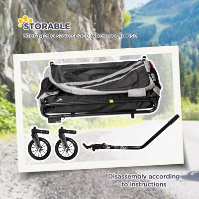 Show full view: Aosom 2-in-1 Small Dog Bike Trailer & Stroller, Grey slide 6 of 9