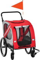 Aosom 2-in-1 Small Dog Bike Trailer & Stroller, Red