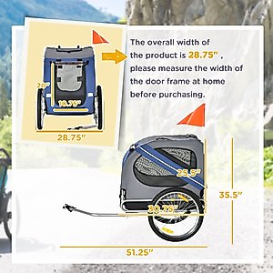 Aosom Dog Bike Trailer, Blue