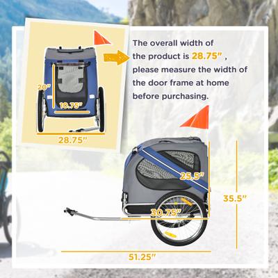 Show full view: Aosom Dog Bike Trailer, Blue slide 3 of 10