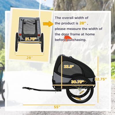 Show full view: Aosom Medium Dog Bike Trailer, Black slide 3 of 10