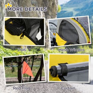 Aosom Medium Dog Bike Trailer, Yellow