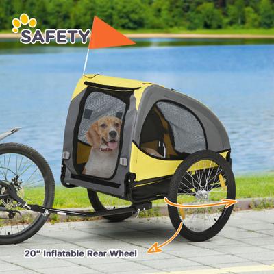 Show full view: Aosom Medium Dog Bike Trailer, Yellow slide 7 of 10
