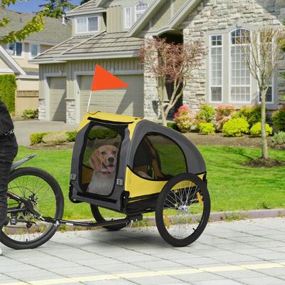 Show full view: Aosom Medium Dog Bike Trailer, Yellow slide 2 of 10