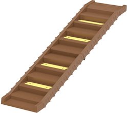 AOSTIRMOTOR 10-Step Non-Slip Foldable Dog Car Ramp, Brown