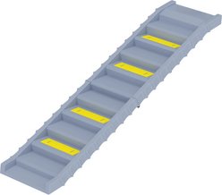 AOSTIRMOTOR 10-Step Non-Slip Foldable Dog Car Ramp, Grey