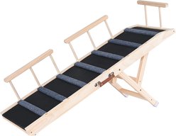 AOSTIRMOTOR 6-Level Wooden Adjustable Foldable Dog Ramp, Black
