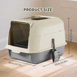 AOSTIRMOTOR Fully Enclosed Double Door Cat Litter Box slide 2 of 6