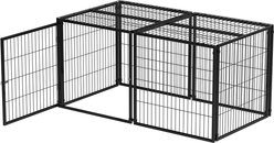 AOSTIRMOTOR Indoor Playpen Top Cage Escape Proof Dog Crate, Black, 63.7 x 34.2 x 31.7-in