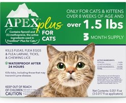Apex Plus Topical Flea & Tick Treatment for Cats, >1.5 lbs, 3 doses